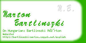 marton bartlinszki business card